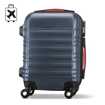 *KOFFER-BARON* Handgepäckkoffer Hartschalenkoffer Premium Kabinnenkoffer Handgepäck ABS, grau