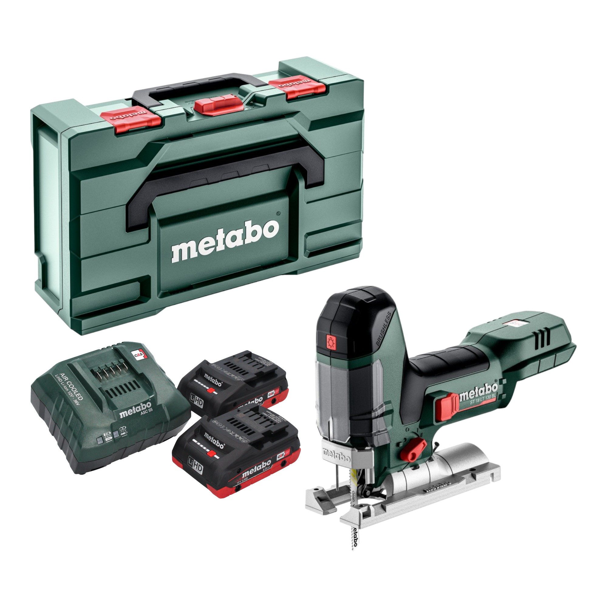 metabo Akku-Stichsäge ST 18 LT 130 BL 18 V 130 mm Brushless + 2x LiHD Akku 4,0 Ah
