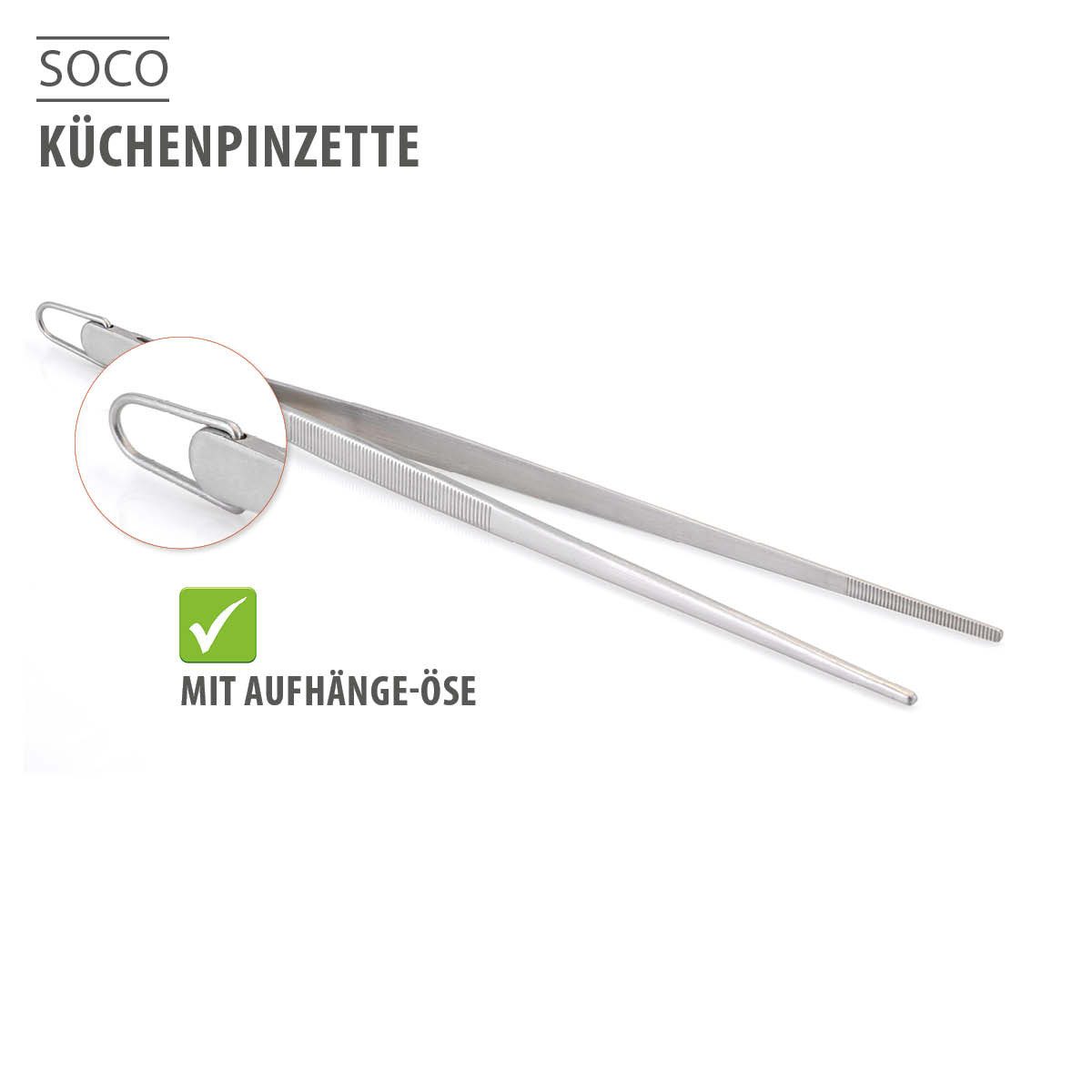 GEFU Kochpinzette Küchenpinzette SOCO 30cm Edelstahl Pinzette Grillp – Bild 5 von 5