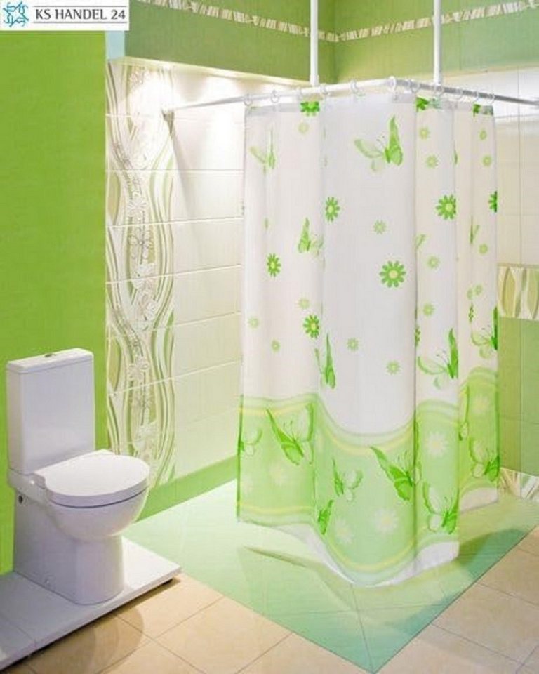 Thumbnail - KS Handel 24 Duschstange WINKELSTANGE 150x150 cm BARRIEREFREI WEISS 2x DECKENHALTERUNGEN