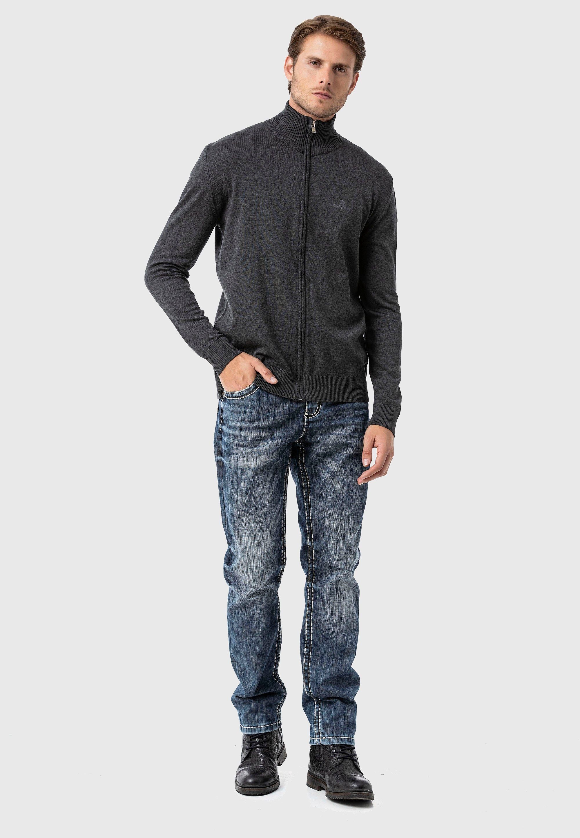 Cipo & Baxx Cardigan Pullover (1-tlg) im sportlichen Look