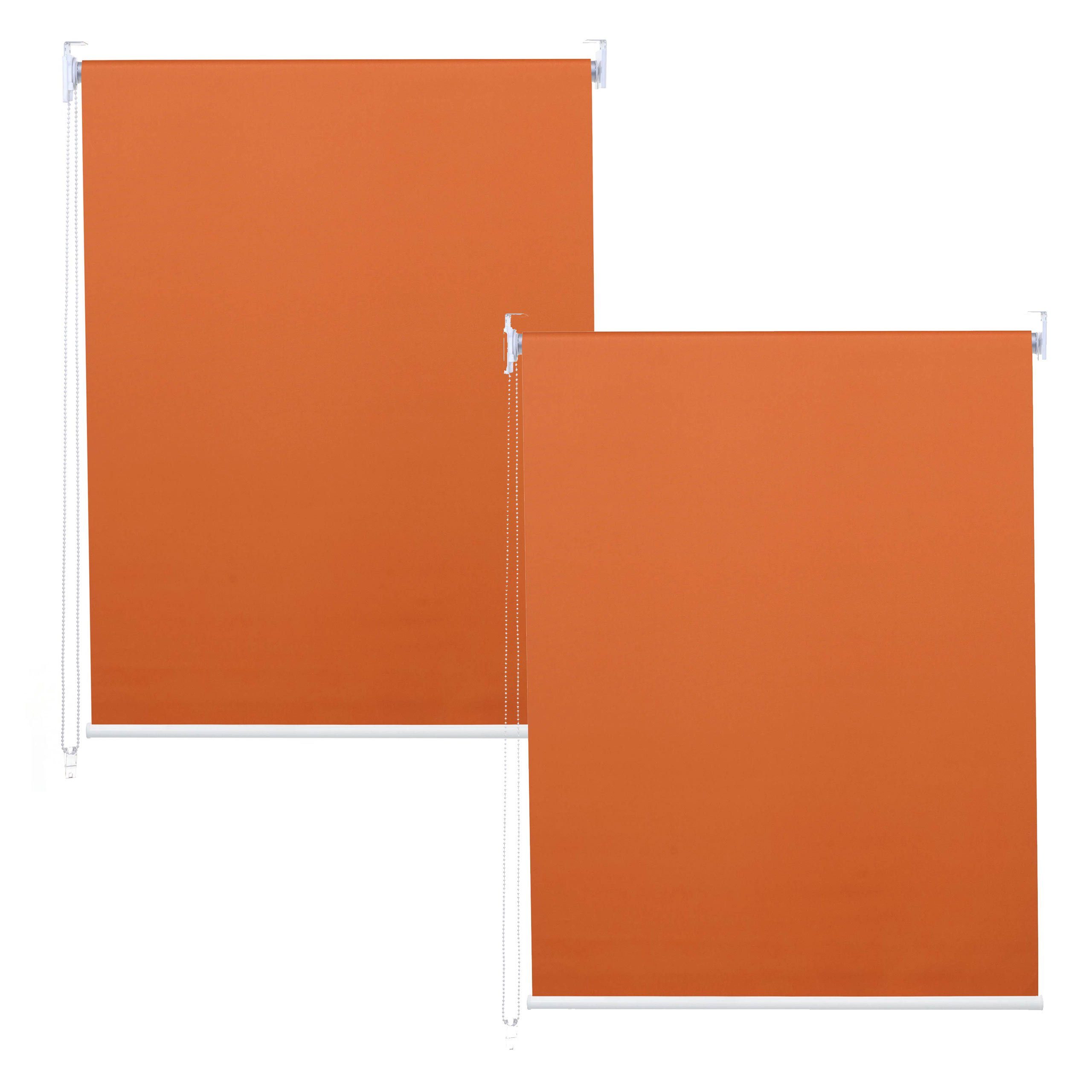 orange Seitenzugrollo MCW-D52-2er, Bohrmontage, MCW, verschraubt, Thermobarriere, Kettenzug, abdunkelnd, blickdicht, Sichtschutz