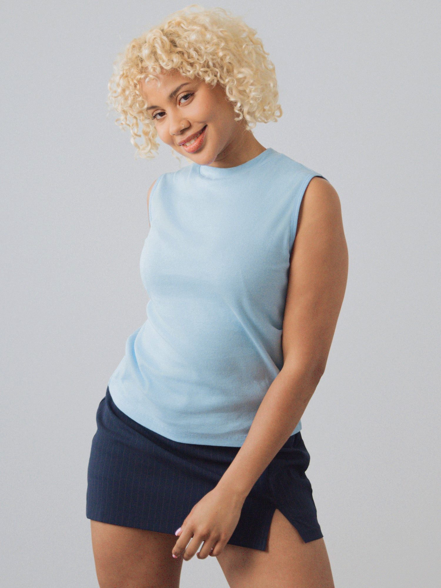 HONEST BASICS Tanktop Mock-Top aus Bio- und recycelter Baumwolle