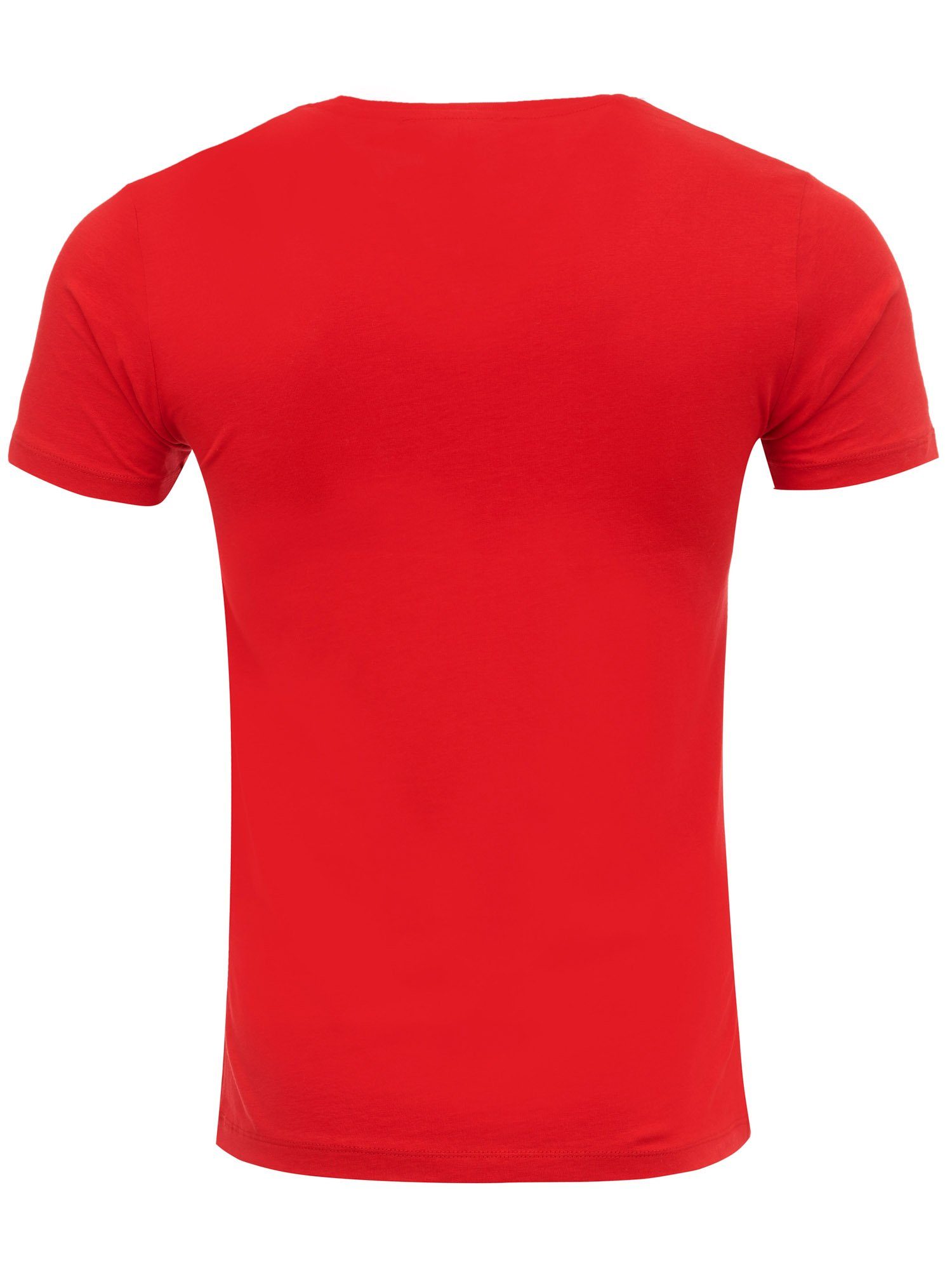 im E100 Rundhalsshirt (2-tlg) 2er-Pack Tazzio T-Shirt rot