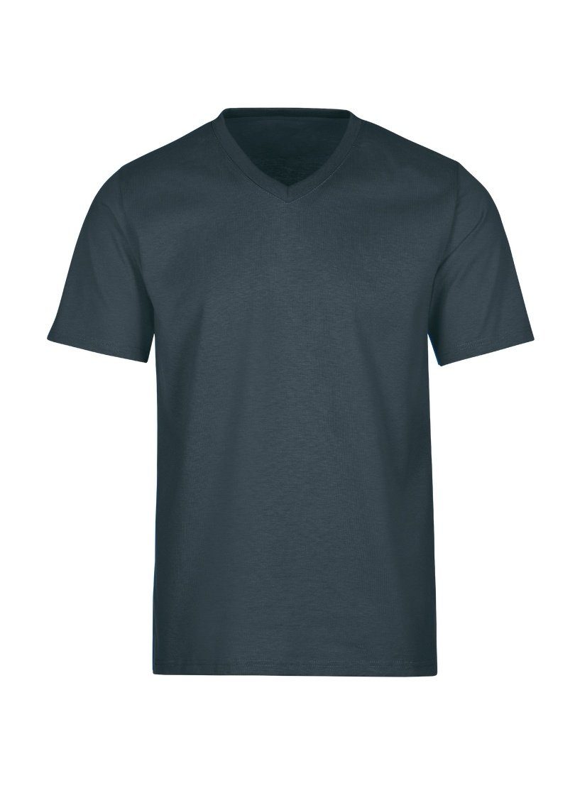 Baumwolle Trigema DELUXE V-Shirt T-Shirt anthrazit TRIGEMA