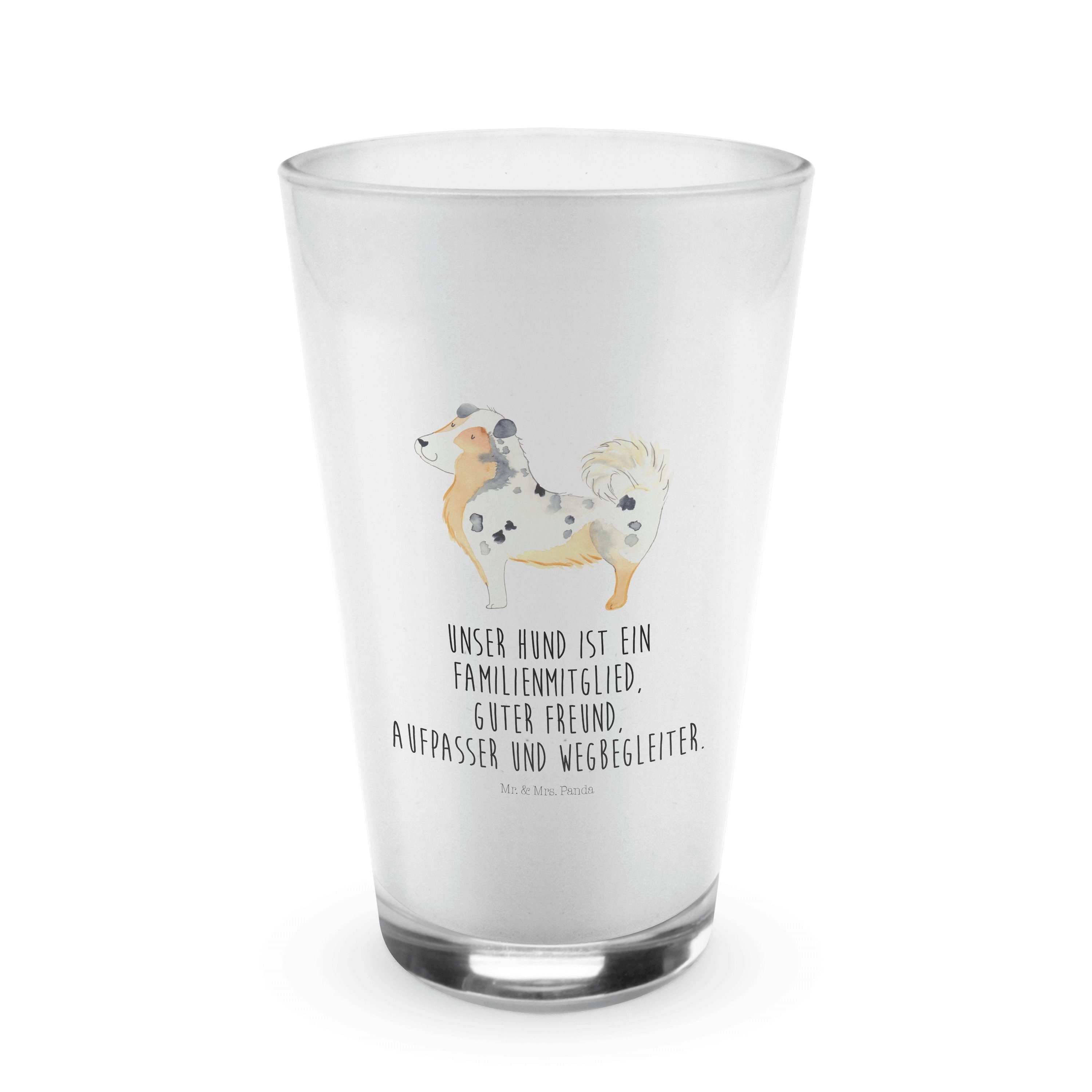 Mr. & Mrs. Panda Glas Australien Shepherd - Transparent - Geschenk, Sprüche, Familienhund, Premium Glas
