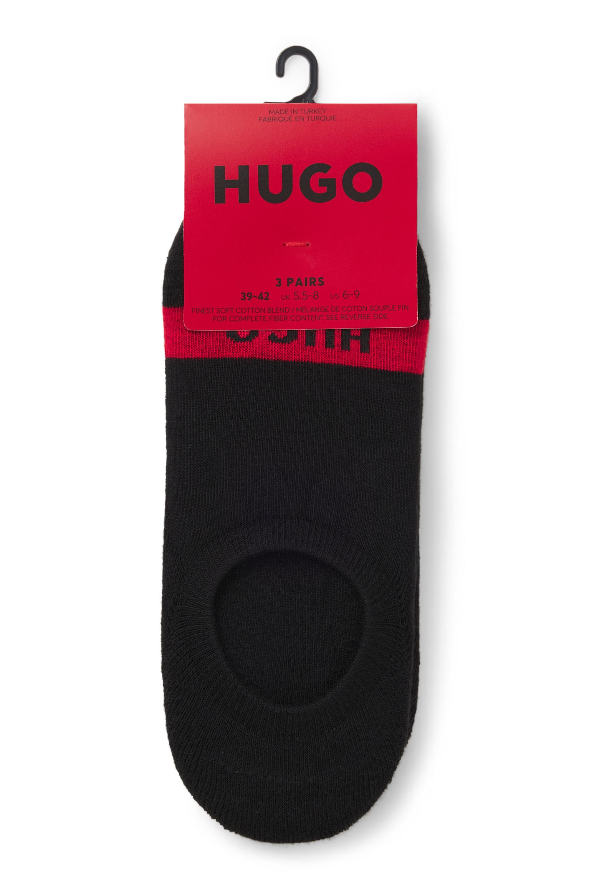 HUGO Businesssocken 3P LC PLUSH TAPE CC (Packung, 3-Paar, 3er) mit HUGO Logostickerei auf rotem Farbstreifen – Bild 3 von 5