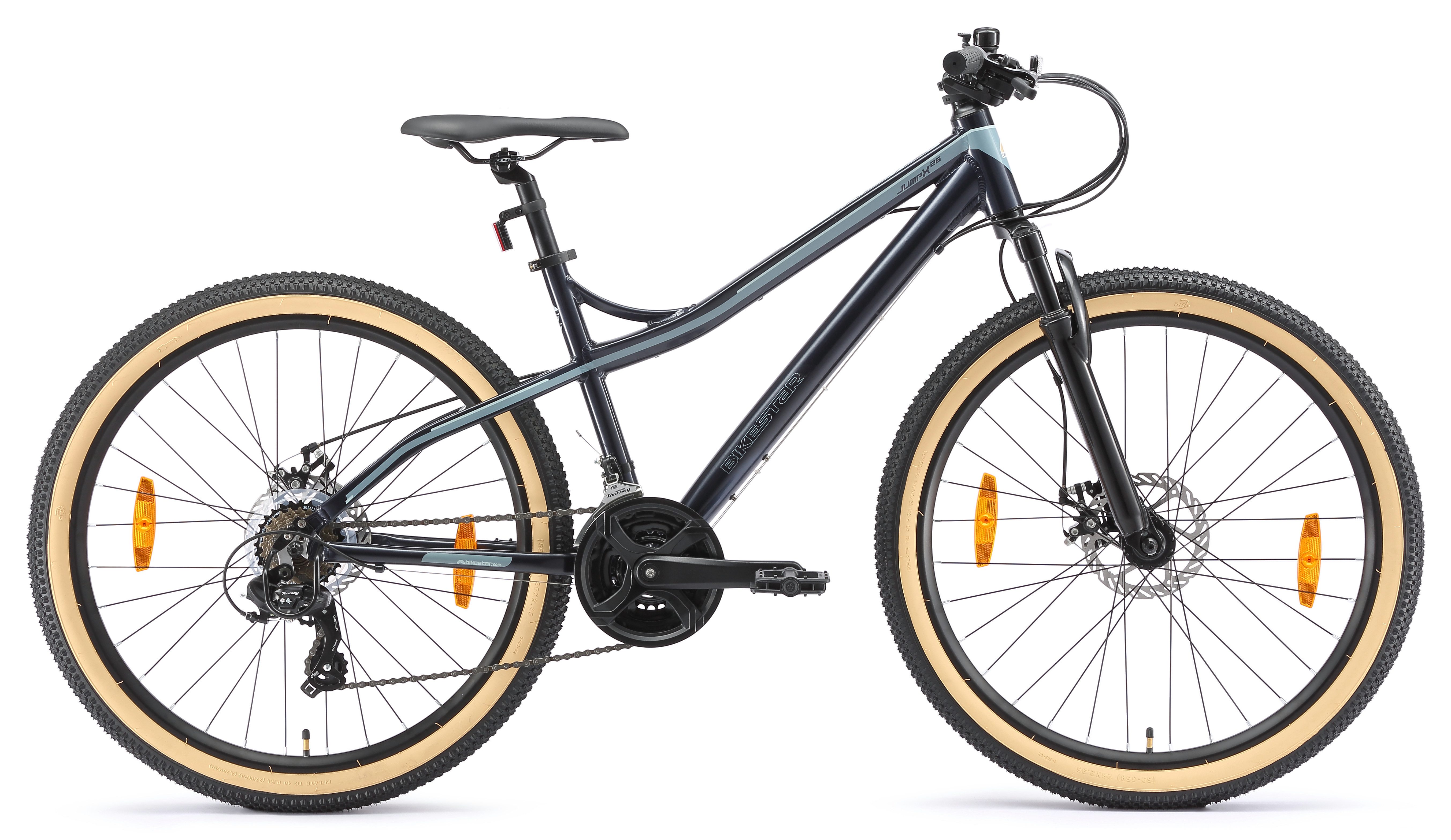 Bikestar Mountainbike, 21 Gang Shimano RD-TY300 Schaltwerk, Kettenschaltung, für Damen und Herren, Kettenschaltung