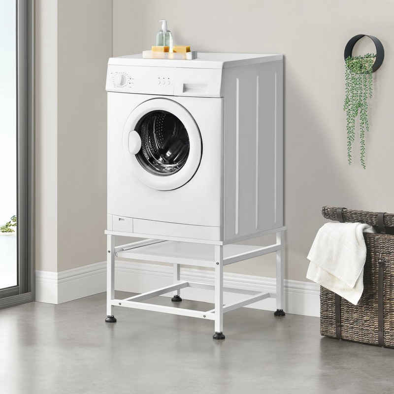 en.casa Waschmaschinenumbauschrank »Florimont« Untergestell Sockel aus Stahl bis 150kg Weiß