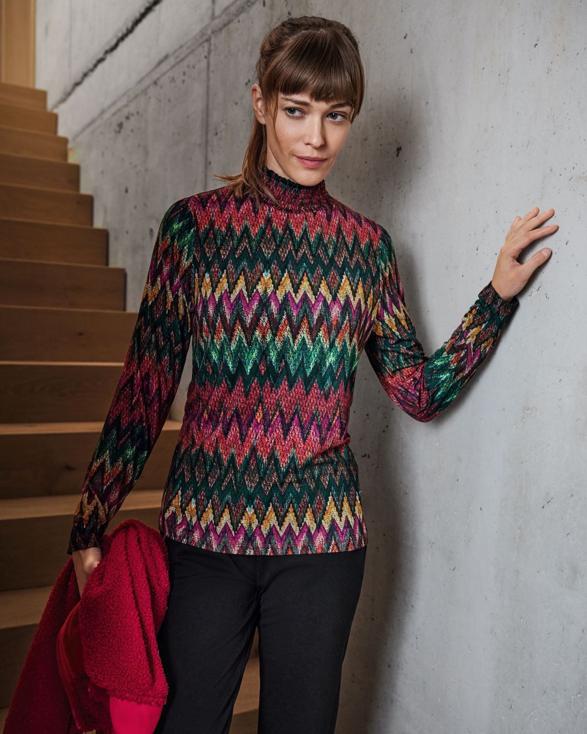 Hajo Blusenshirt Shirt mit Stehkragen günstig online kaufen