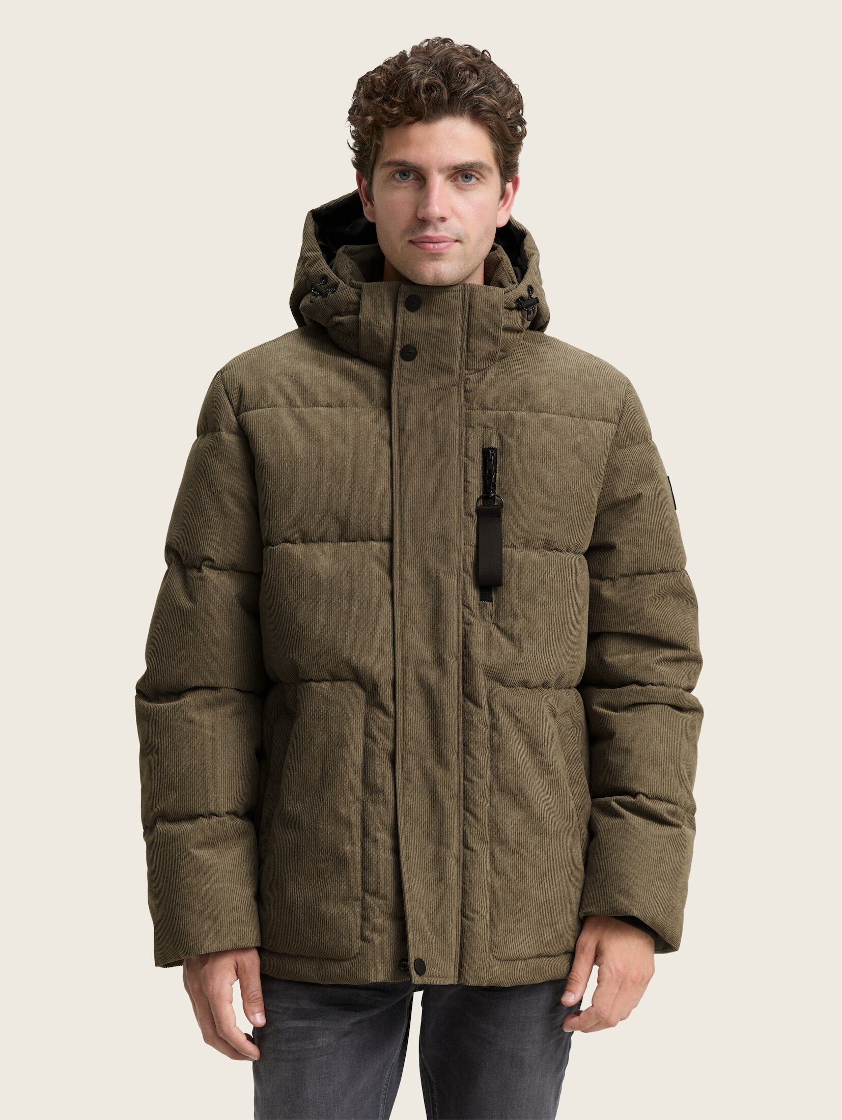 TOM TAILOR Winterjacke Jacken Cord Puffer-Jacke mit abnehmbarer Kapuze günstig online kaufen