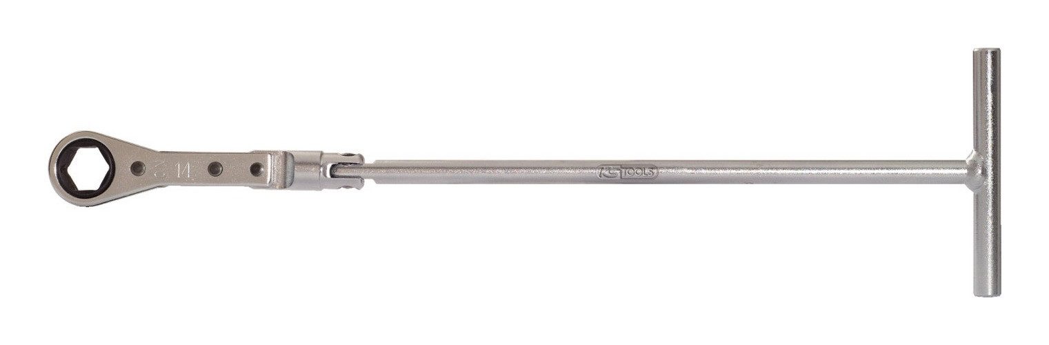 KS Tools Ratschenringschlüssel, Glühkerzen-T-Griff-Ringratschen-Hubknarre, 14 mm
