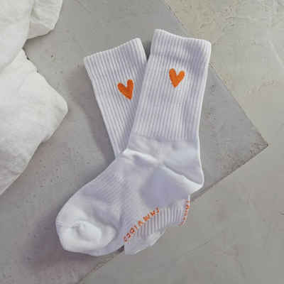 FAMVIBES Tennissocken Шкарпетки HEART - weiß, orange (Розмір 39-42)