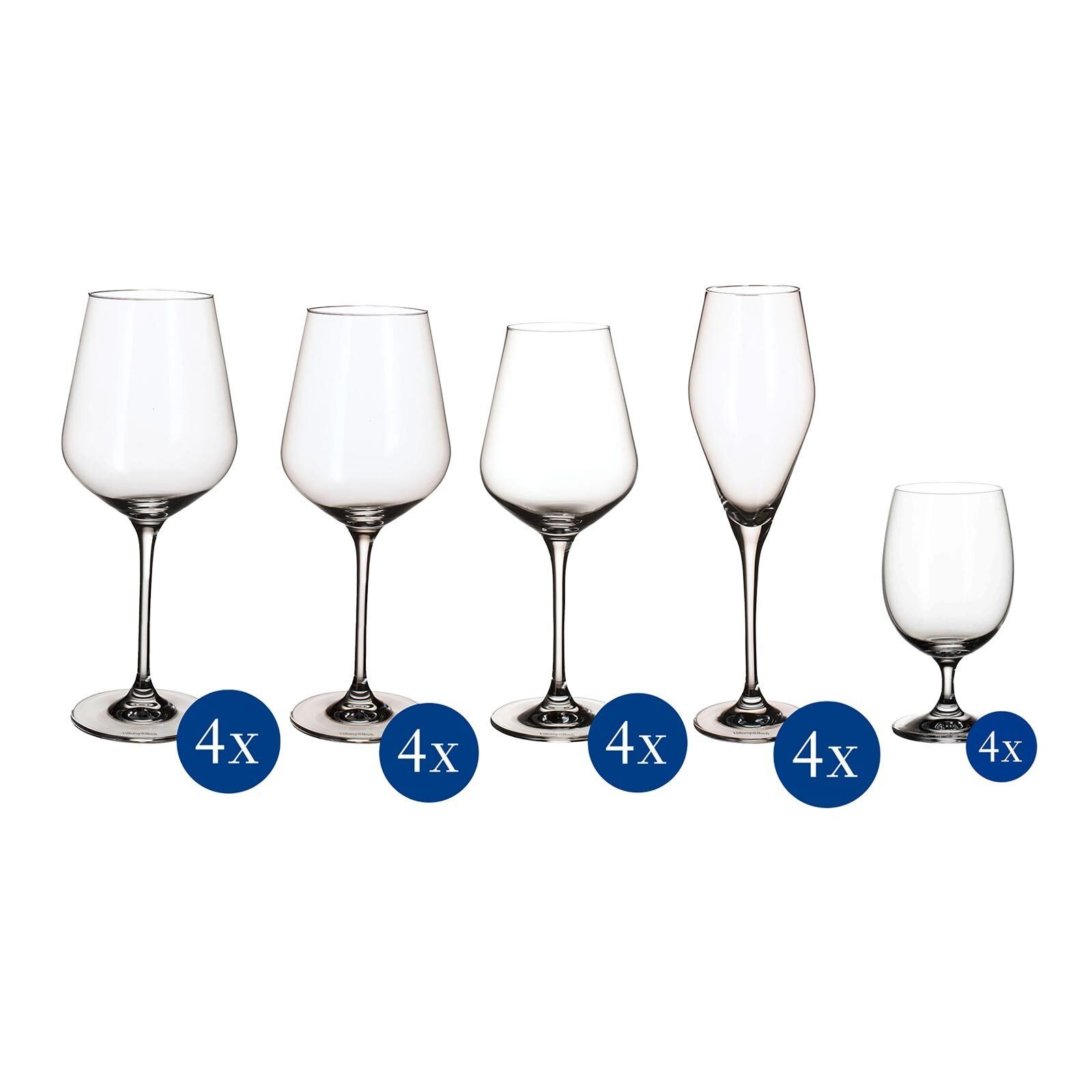 Villeroy & Boch Glas La Divina Wein- und Sektgläser 20er Set, 20-tlg., Glas