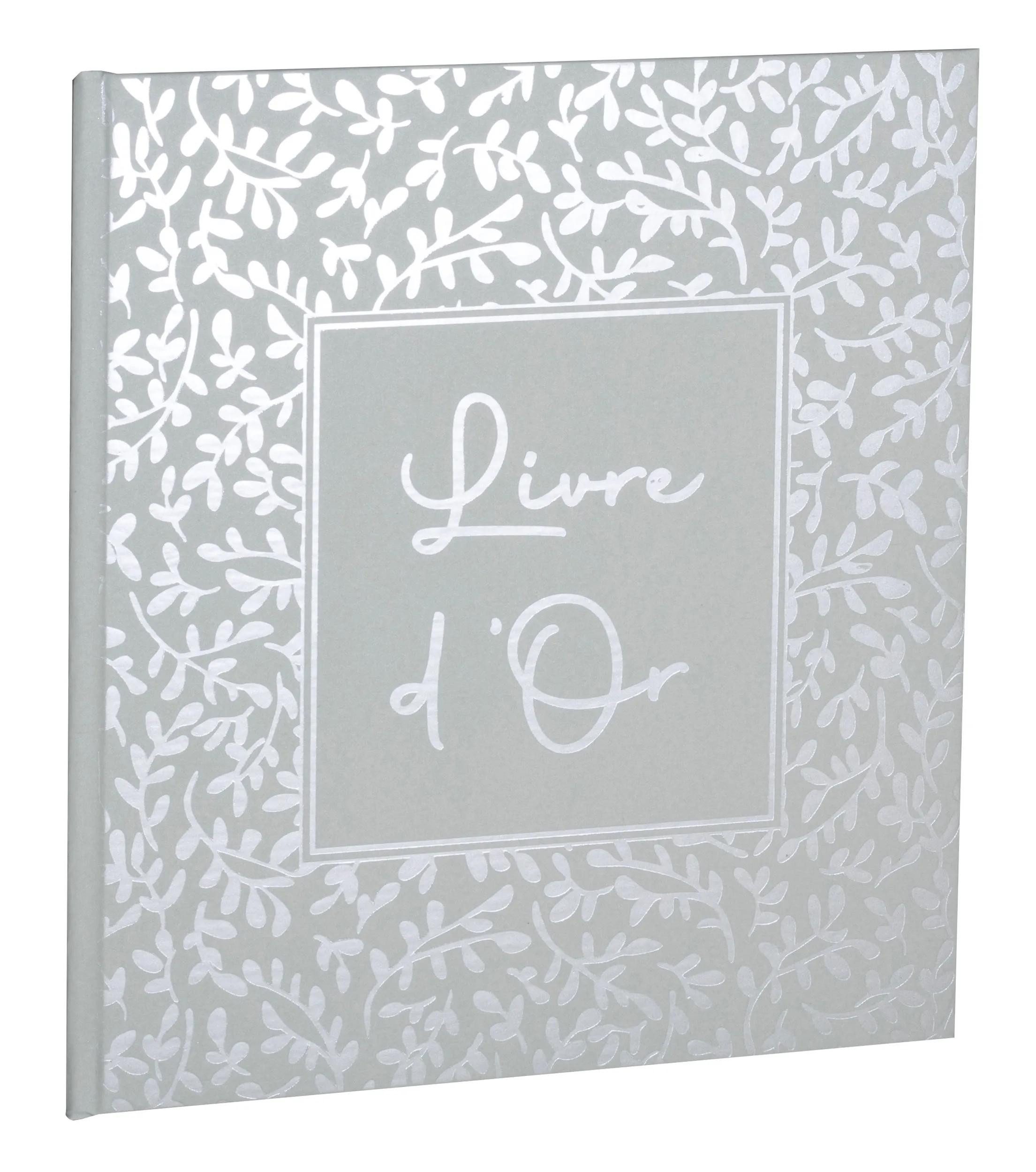 EXACOMPTA Fotoalbum Gästebuch 70 Bl blank Silberschnitt 21x19cm AutentiK Salbeigrün 47363E, Gästebücher Fancy