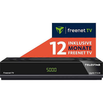 TELESTAR digiHD TT6 IR, DVB-T2 HDTV + 12 Monate freenet tv DVB-T2 HD Receiver (LAN (Ethernet), AAC fähig)