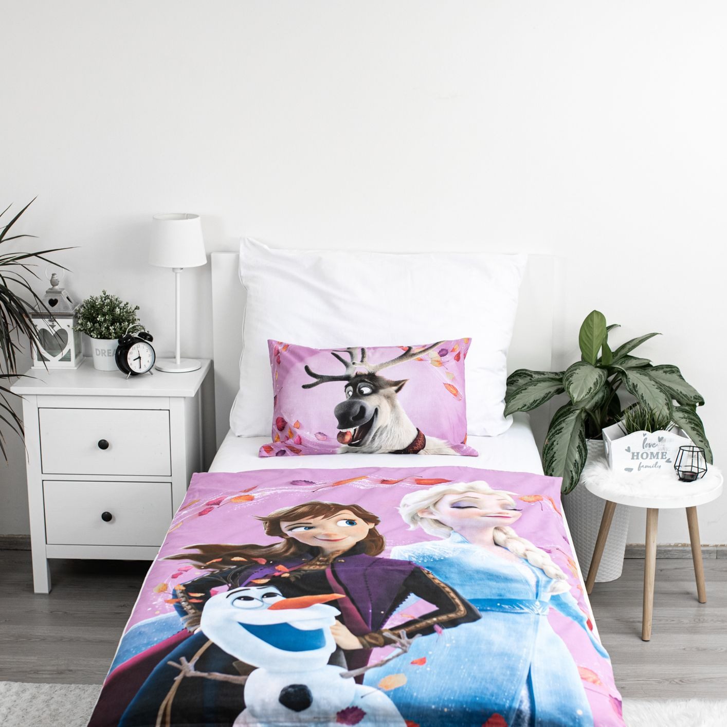 Disney Frozen Kinderbettwäsche Wendebettwäsche Disney Frozen Anna Elsa Olaf 2tlg. 100x135 + 40x60, Baumwolle, 2 teilig