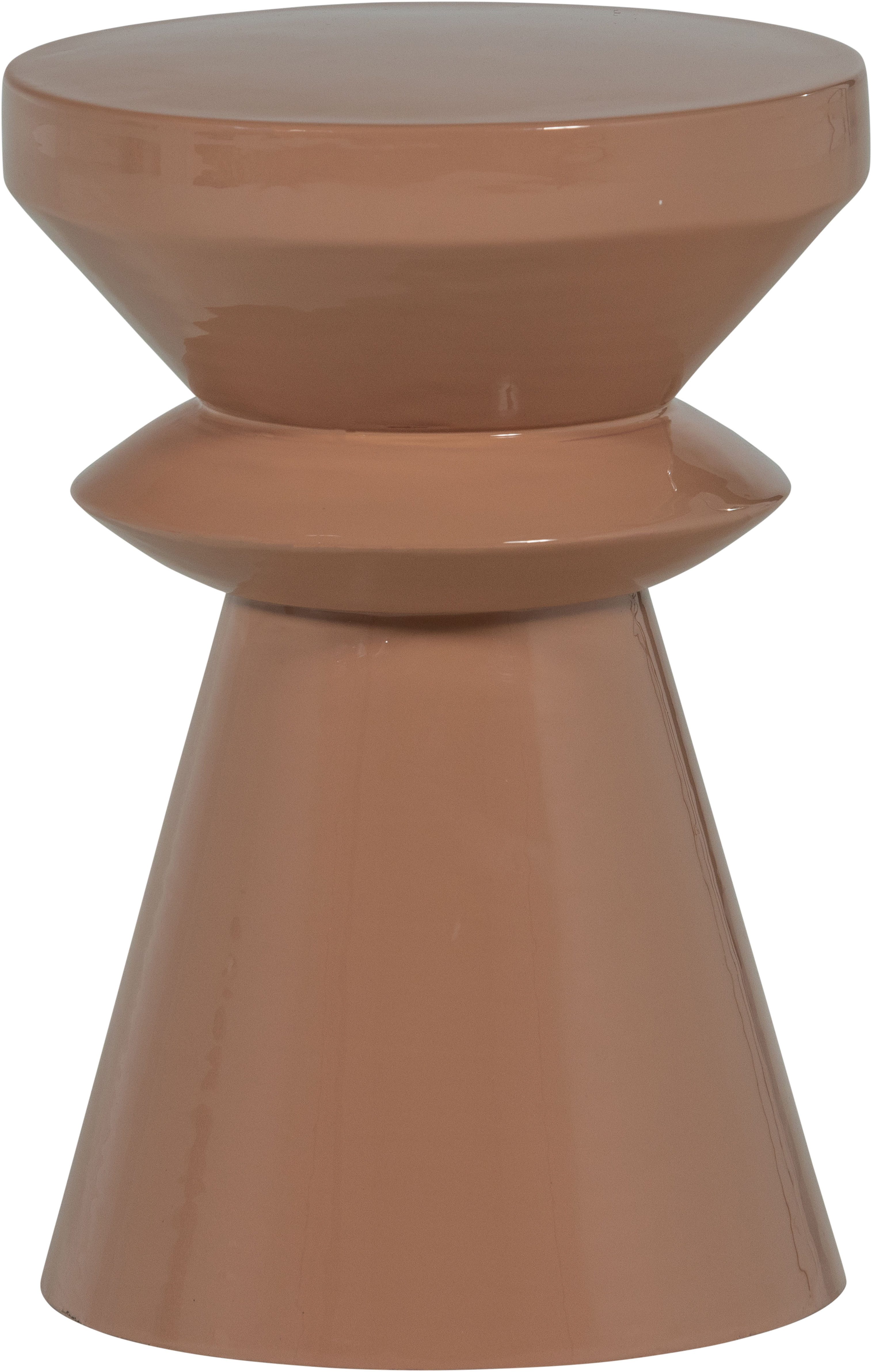 WOOOD Beistelltisch Fedde mit Hochglanz-Metalloberfläche B 30 x T 30 x H 47 cm, Tragkraft 25 kg, spielerischer Formgebung, pflegeleichte Oberfläche