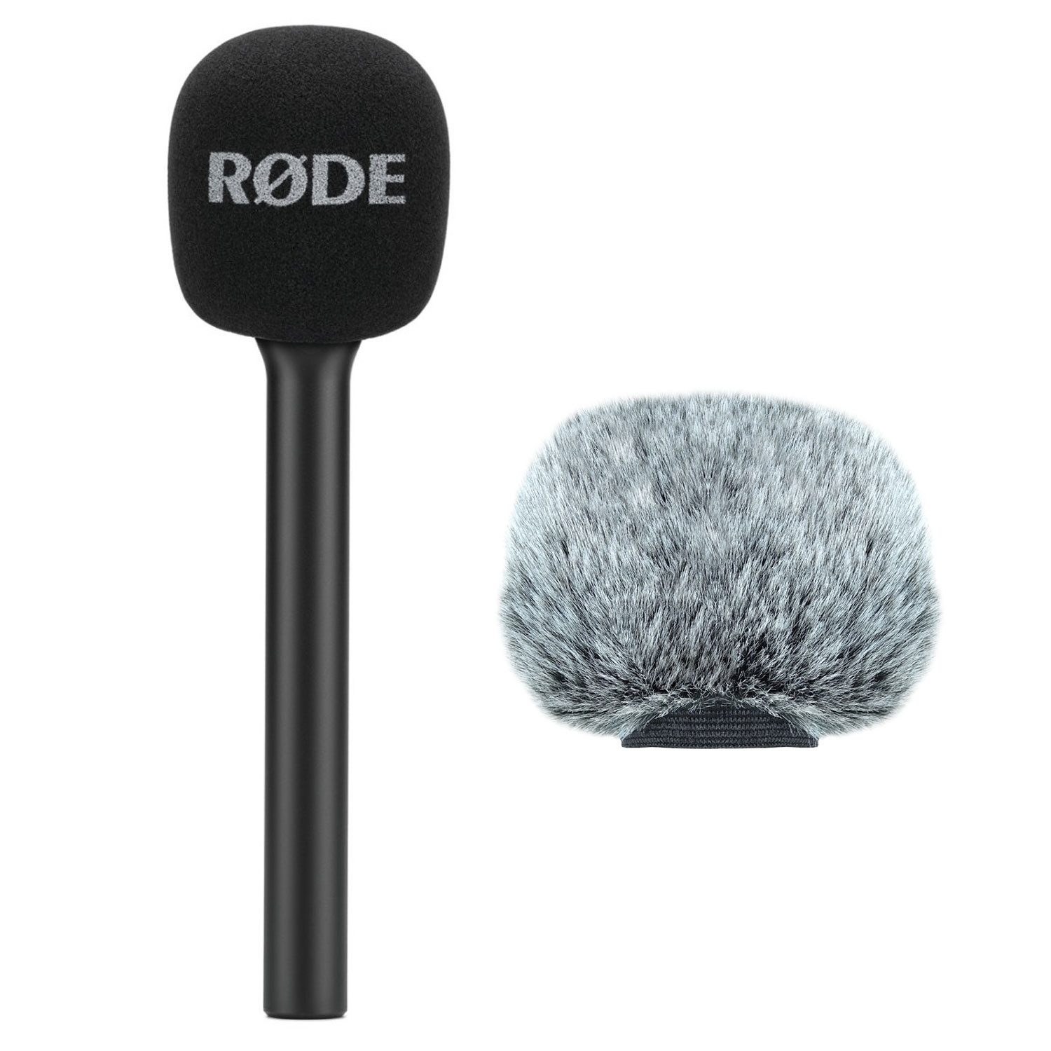 Mikrofon Rode Interview GO Handadapter mit WSBK Fell-Windschutz