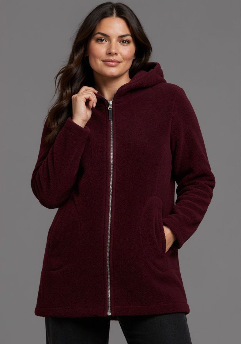 Polarino Fleecejacke Teddy Fleece Jacke flauschig ideal für den Übergang