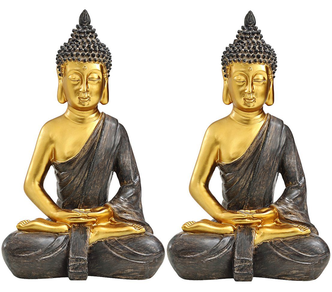 Dehner Gartenfigur Buddha 2er je x x Set, 25.5 18 cm, 39.5 Polyresin