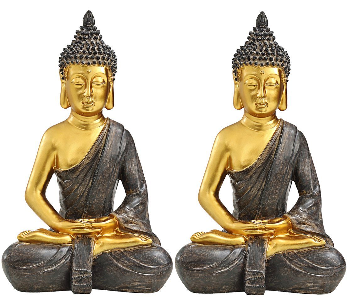 cm, 39.5 2er Dehner x Gartenfigur Buddha 18 je Polyresin x 25.5 Set,