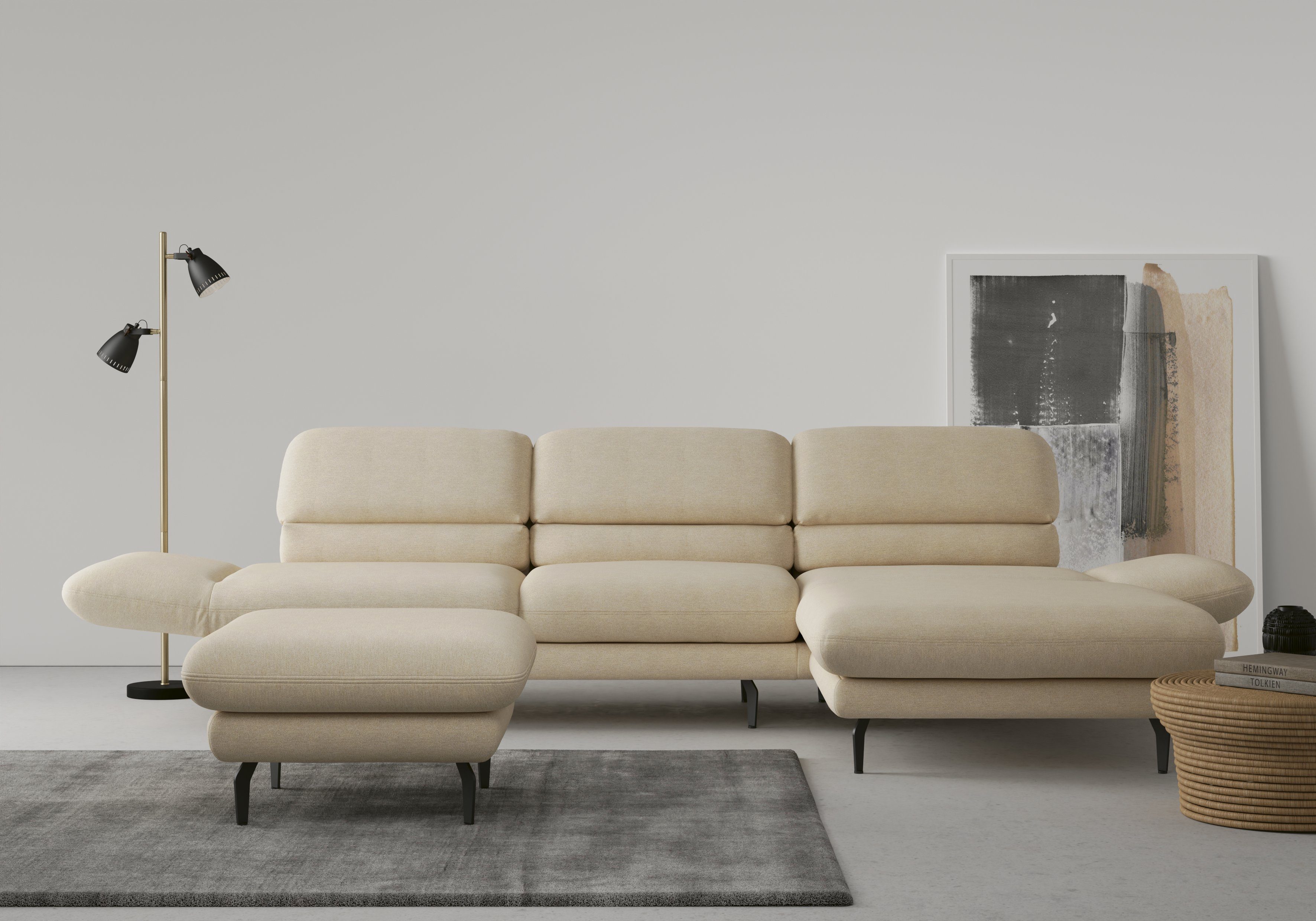 DOMO collection Ecksofa Padova, Drehfunktion mit erhältlich auch