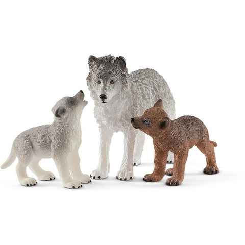 Schleich® Spielfigur WILD LIFE, Wolfsmutter mit Welpen (42472), (Set)