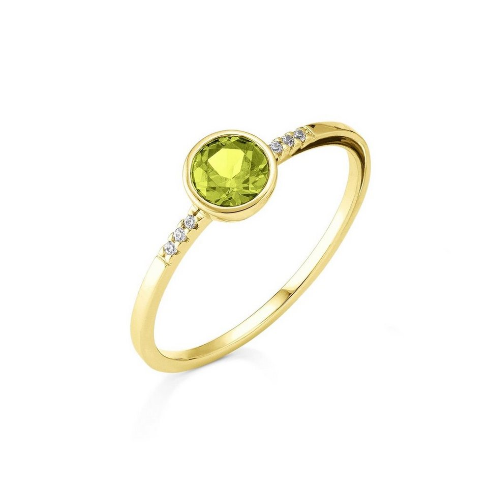 Orolino Fingerring 585/- Gelbgold Brillant/Peridot