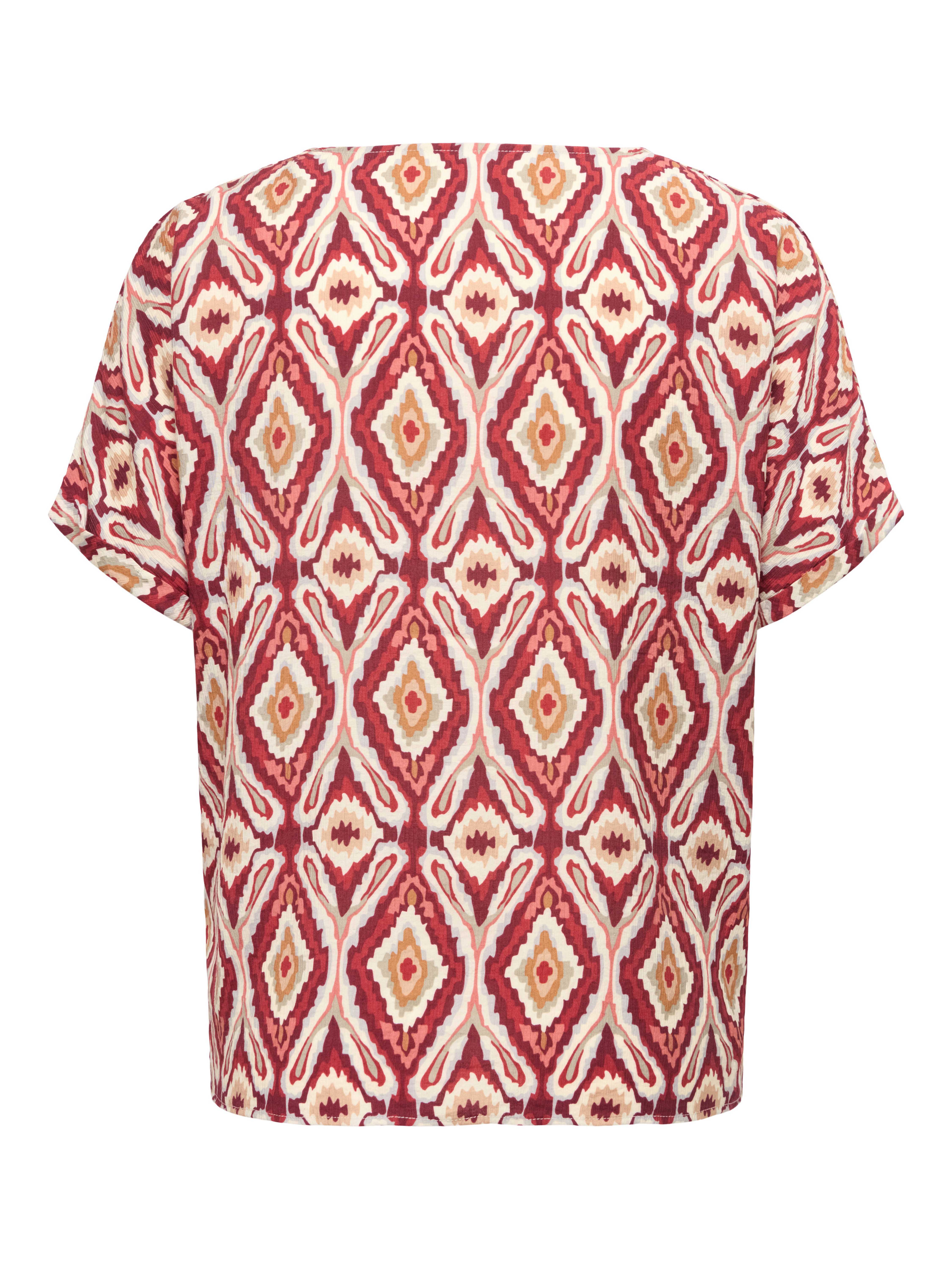 ONLY CARMAKOMA V-Shirt CARBELLY MIKASI SS V-NECK TOP AOP
