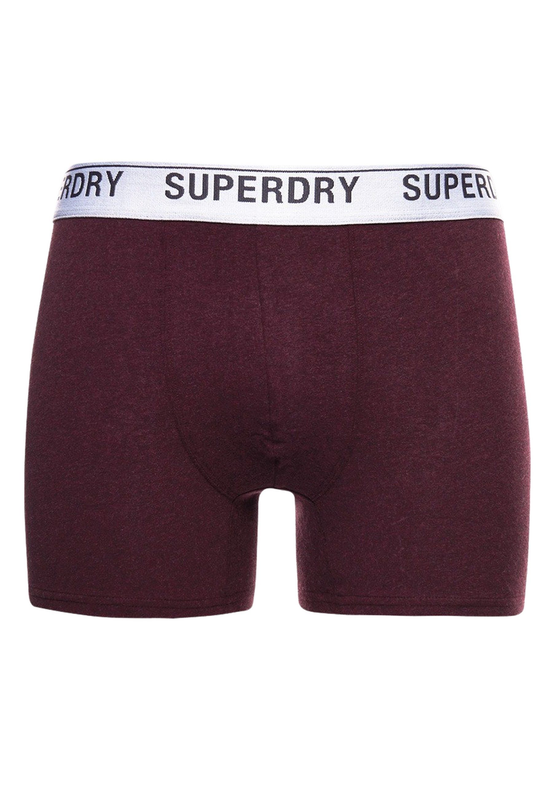 (3-St) Trunks Enganliegende Unterhose Boxershorts Superdry 3er Boxershorts rot