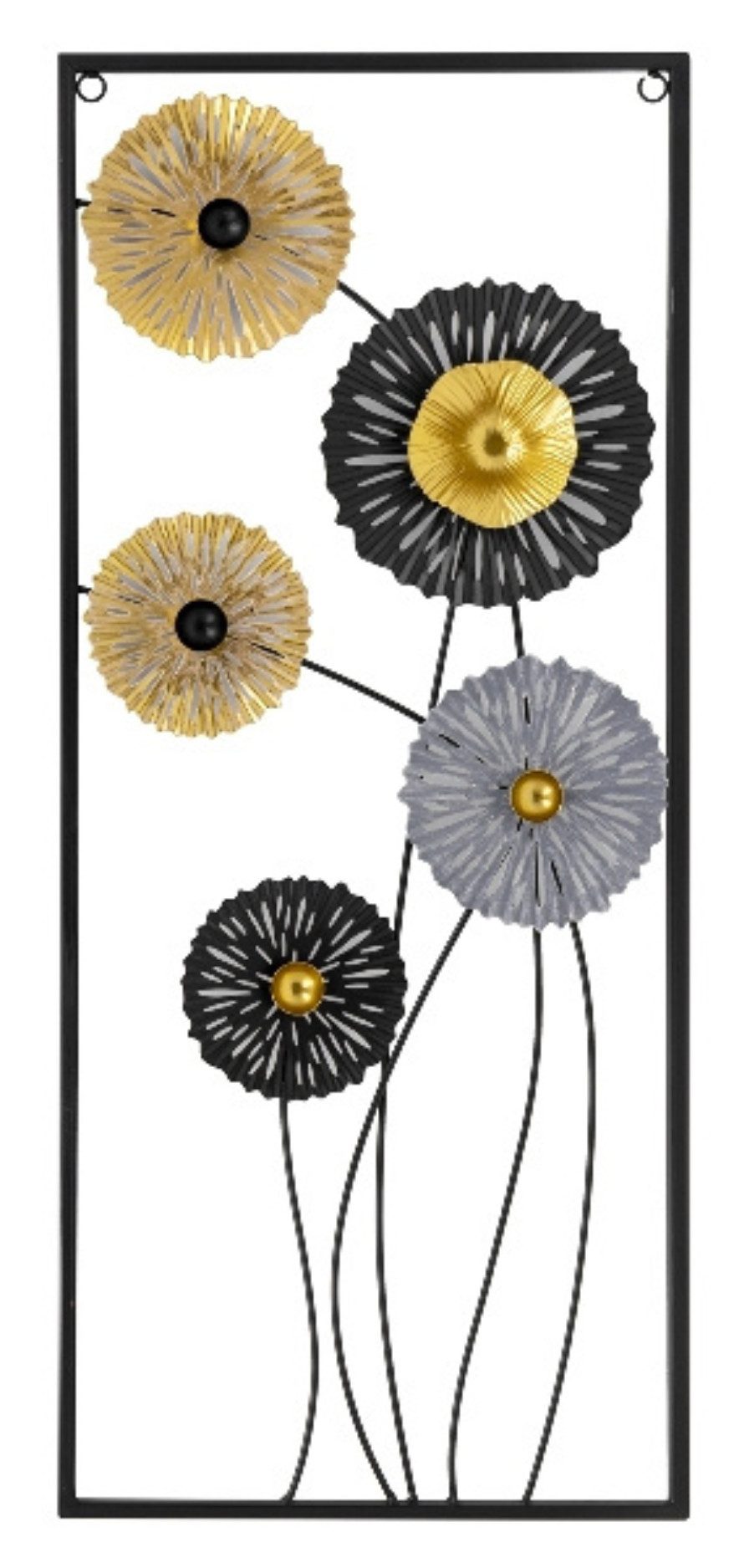 MF Wanddekoobjekt Metall Wandobjekt Floral Elegance Blumen 70x30cm Wanddekoration (1 St)
