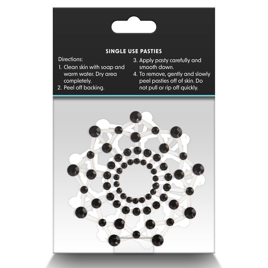 NS Novelties Brustwarzenabdeckung 1 Paar Nippelpasties aus schwarzen Schmucksteinen Nippelsticker