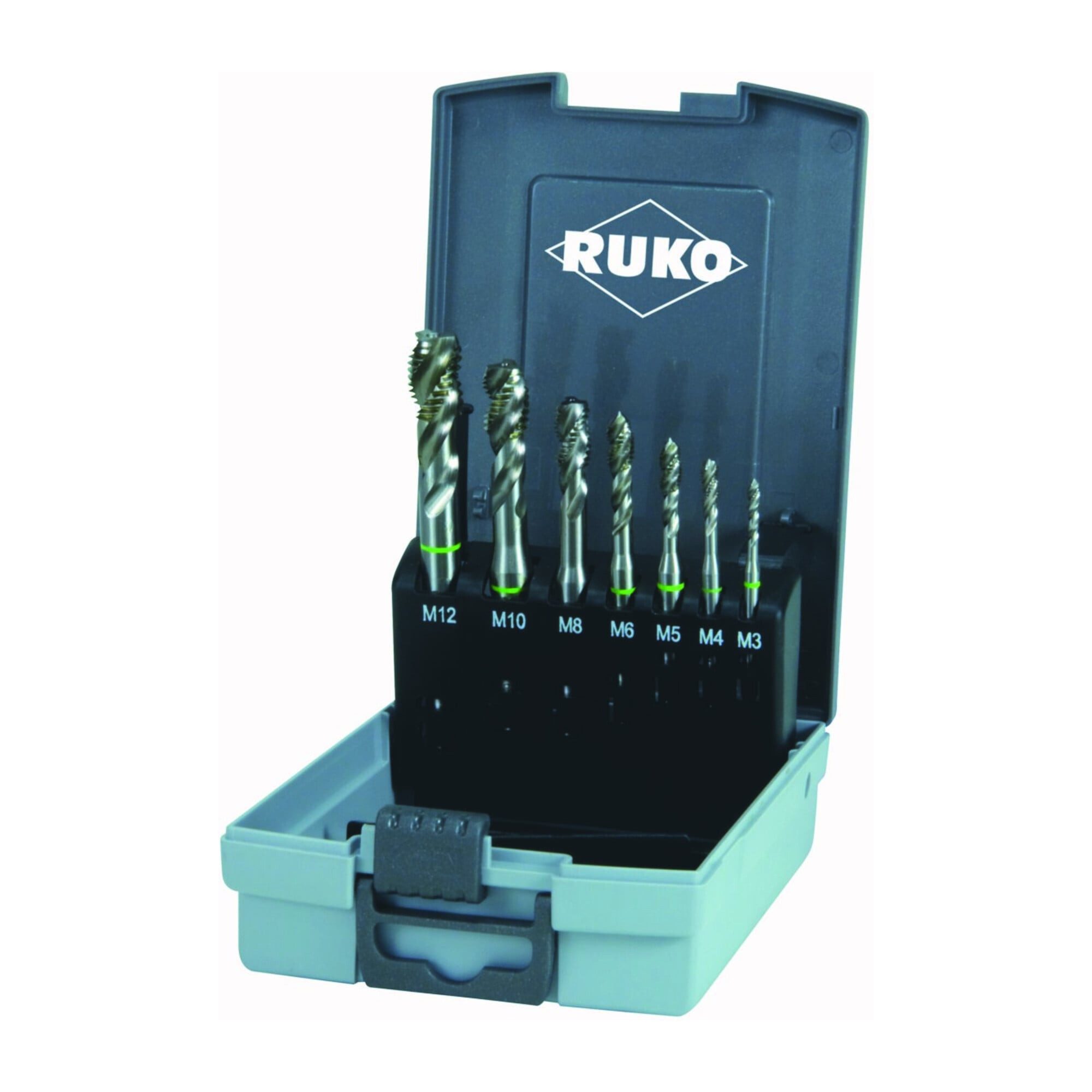 Ruko Gewindebohrer Ruko 7-teiliger Maschinengewindebohrer-Satz HSS Co 5 Form C 35°
