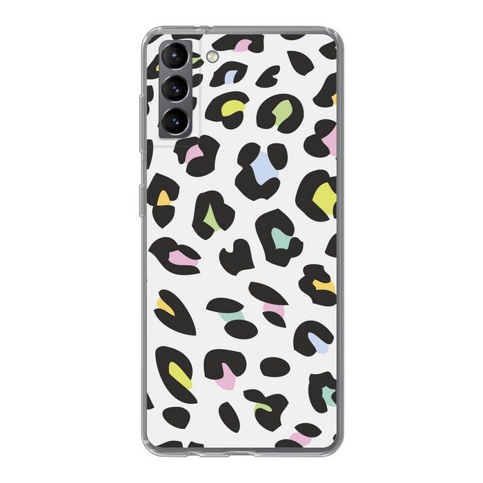 MuchoWow Handyhülle Pantherdruck - Farben - Schwarz Phone Case Handyhülle Samsung Galaxy S21 Plus Silikon Schutzhülle