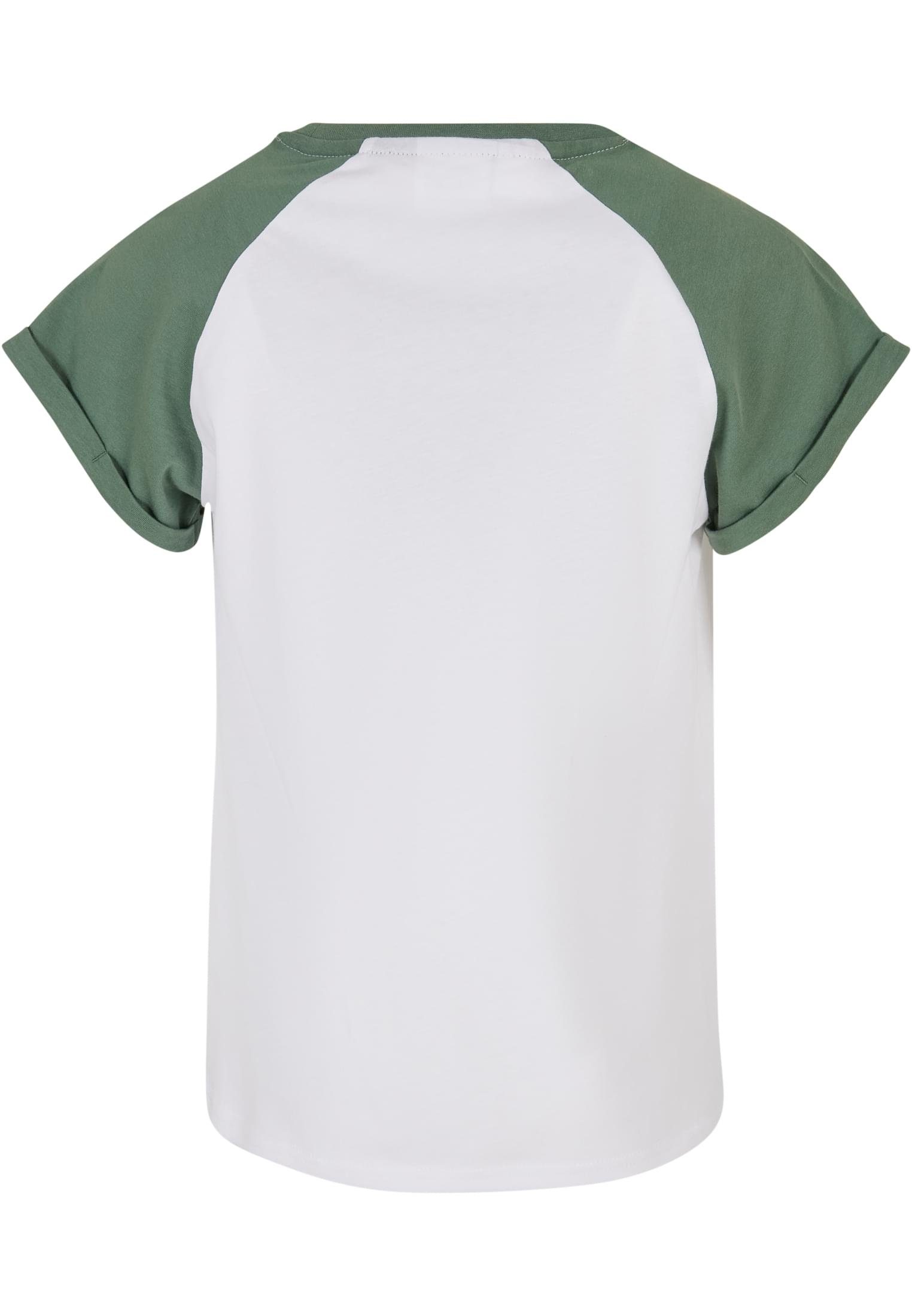 URBAN Kurzarmshirt (1-tlg) Raglan Kinder Contrast Girls Tee CLASSICS white/salvia