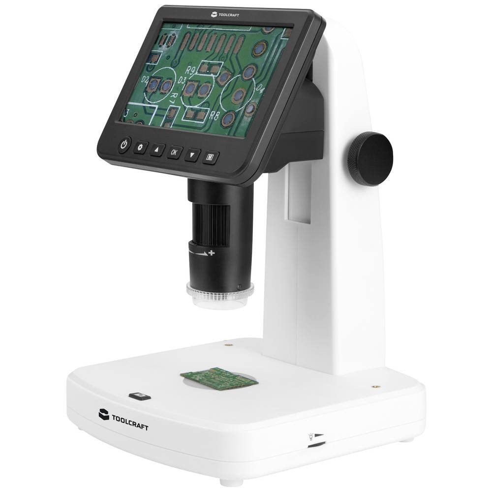TOOLCRAFT 12.7 cm (5-Zoll) LCD-Digitalmikroskop mit Polarisator TO-9076404 Labormikroskop (Zoomfunktion)