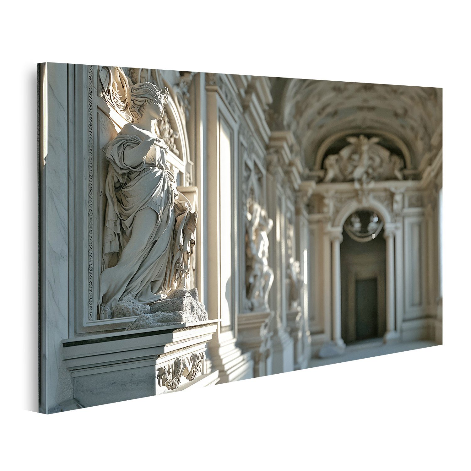 islandburner Leinwandbild, Klassische Marmorstatuen in barocker Architektur