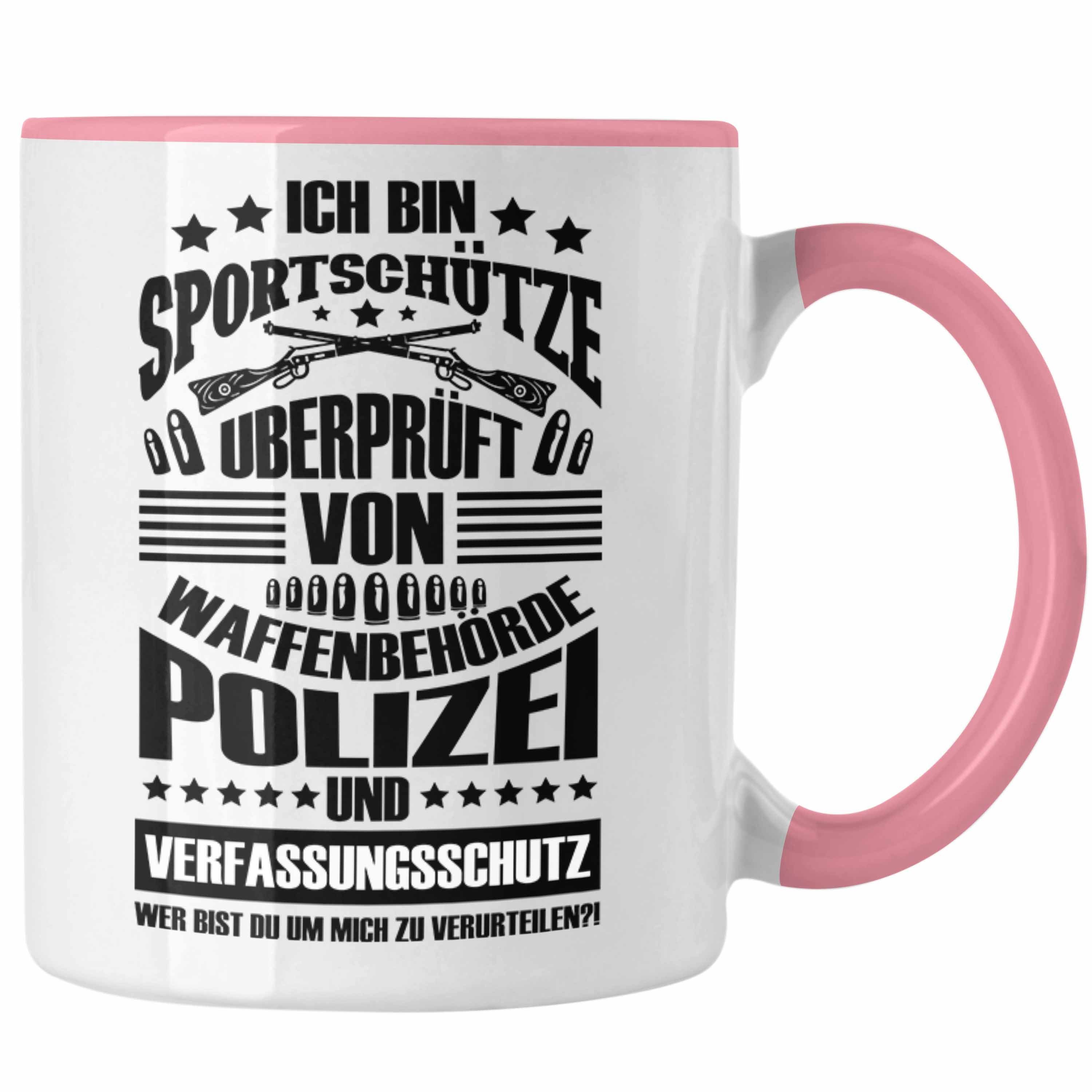 Trendation Tasse Lustige Schießen-Tasse für Sportschützen Geschenk Ich Bin Sportschütze Rosa | Teetassen