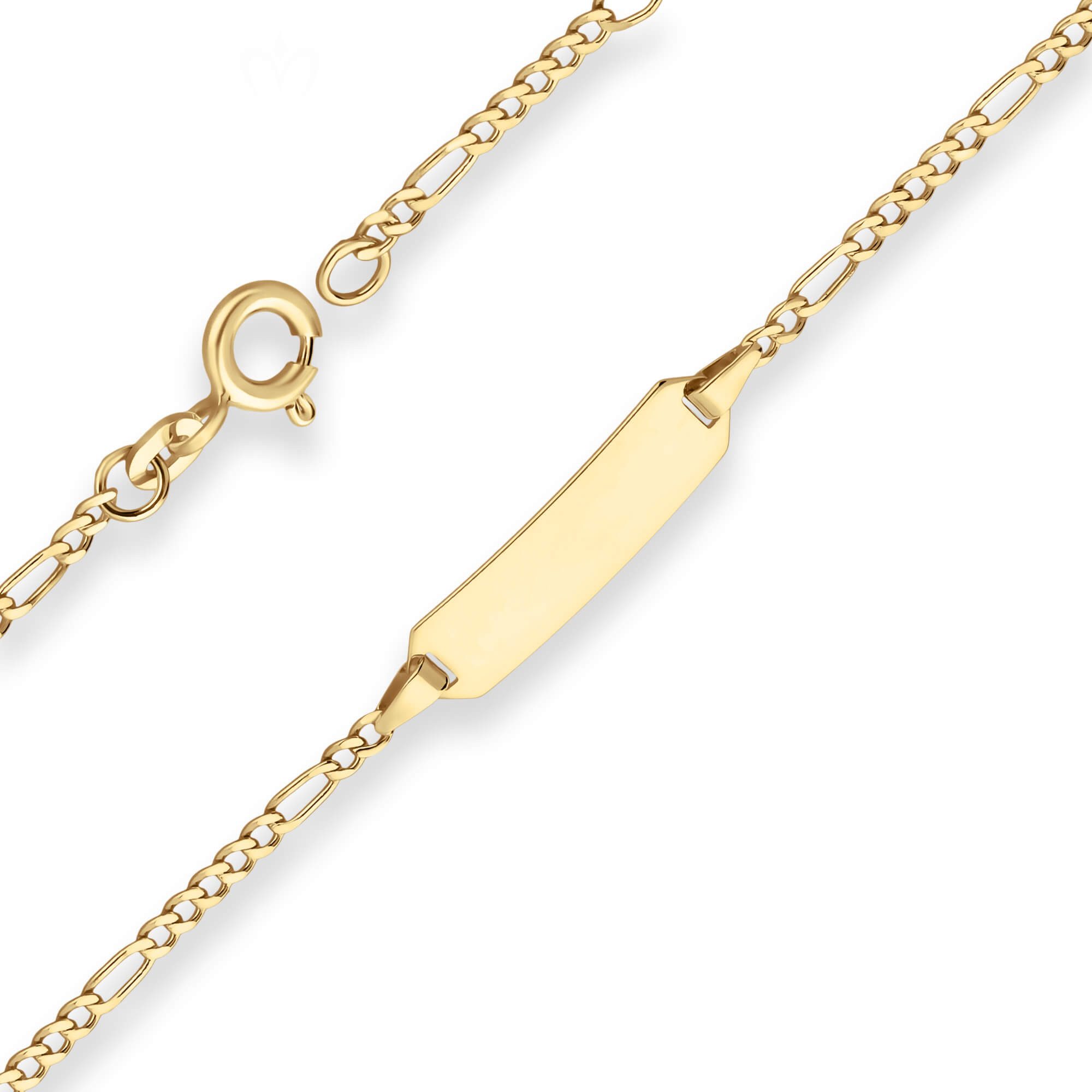 Schmuck Krone Goldarmband 1,9mm Id-Armband Figarokette diamantiert aus 375 Gelbgold 18cm, Gold 375