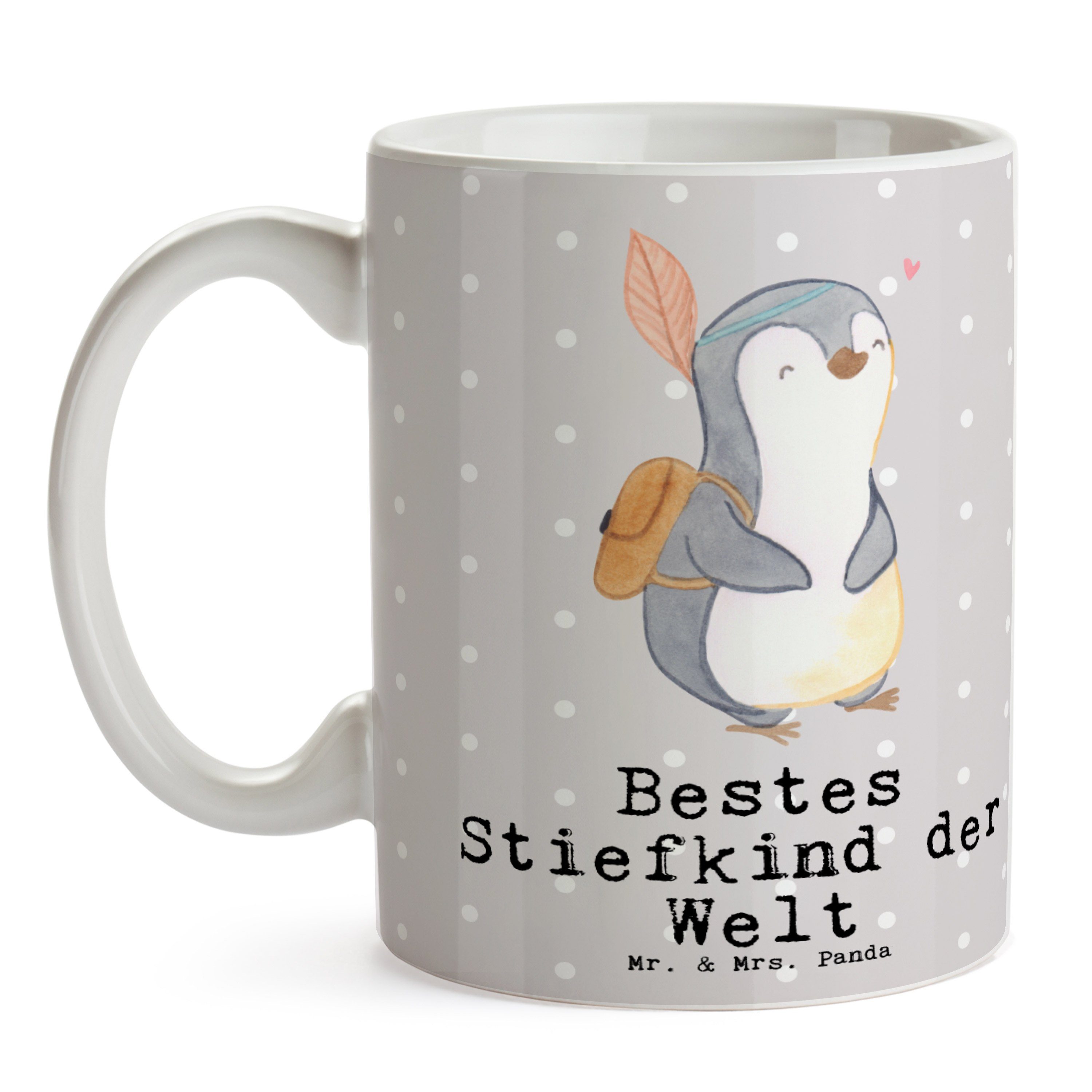 Stiefkind - Geschenk, Mr. Keramik Tasse, Grau Panda Tasse Welt Pinguin der Mrs. T, & - Bestes Pastell