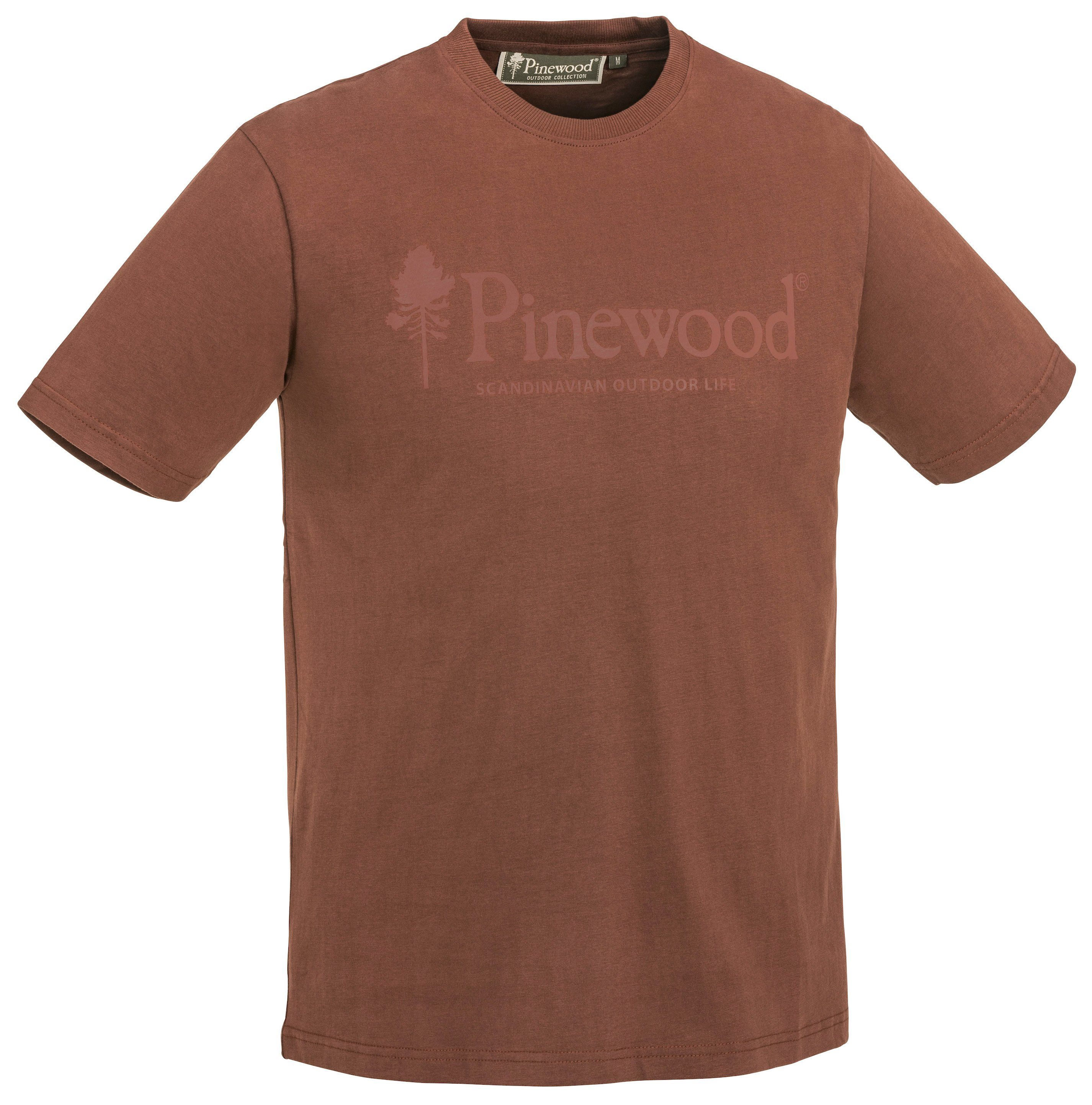 aus OUTDOOR Cotton, auch Print CS copper Pinewood T-Shirt Großen mit in Größen LIFE Organic T-Shirt MEN
