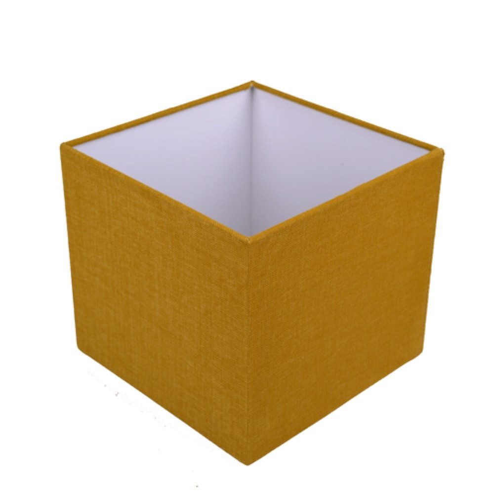 Dirk Davids Leuchten GmbH Lampenschirm Lampenschirm für Tischleuchte Vierkant Arizona Senf 20-20-18cm, Exklusives Design
