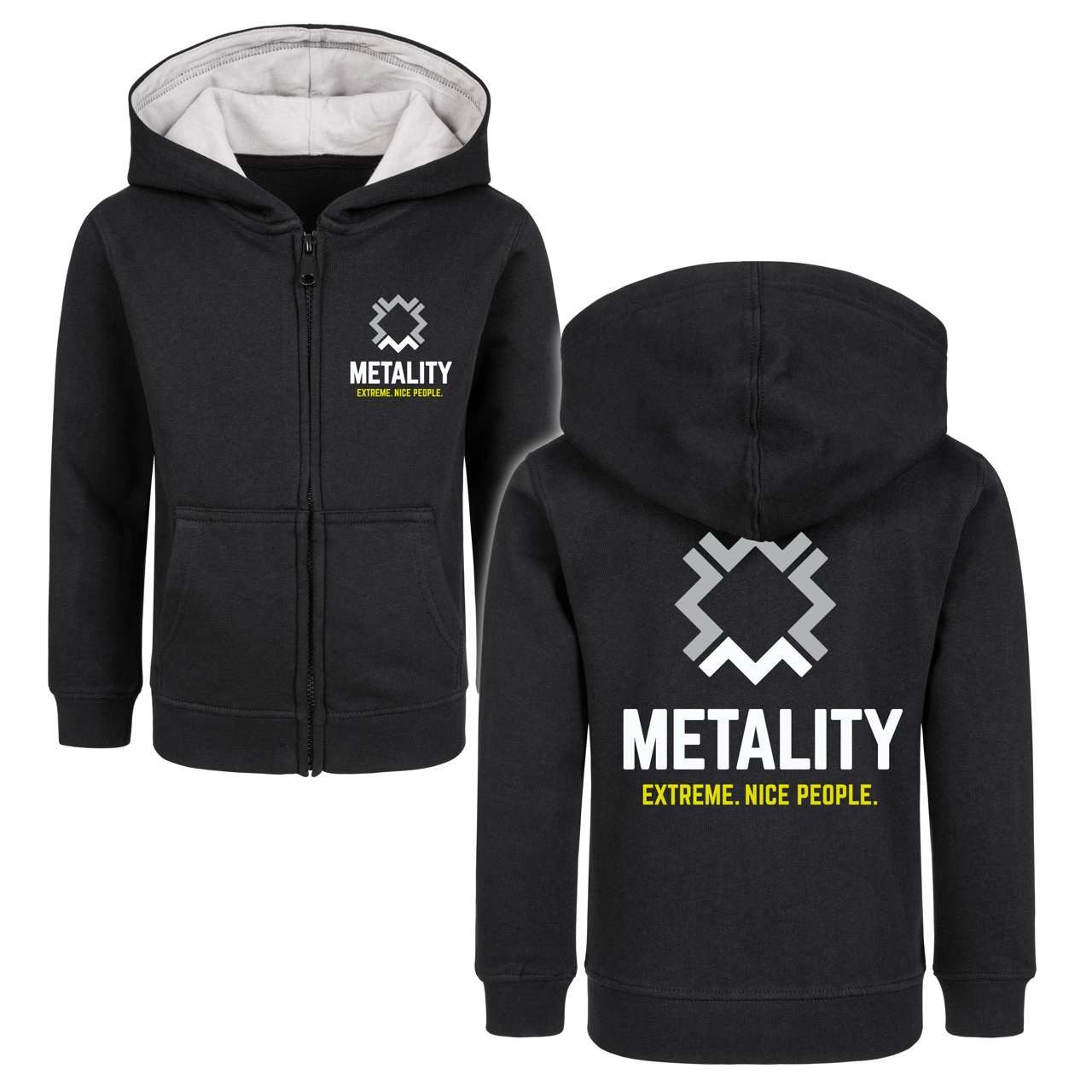 Kapuzensweatjacke mit Metality (Logo) Aufdruck für Kinder von 2–14 Jahren
