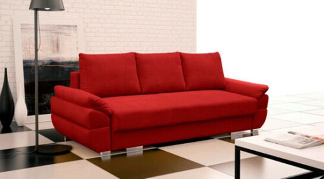 JVmoebel Sofa, Mit Bettfunktion Rot