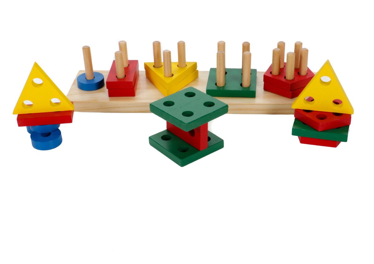 Bubble-Store Steckspielzeug Holz Steckspielzeug, (20 Teile plus Holzsteckblock), Holzspielzeug