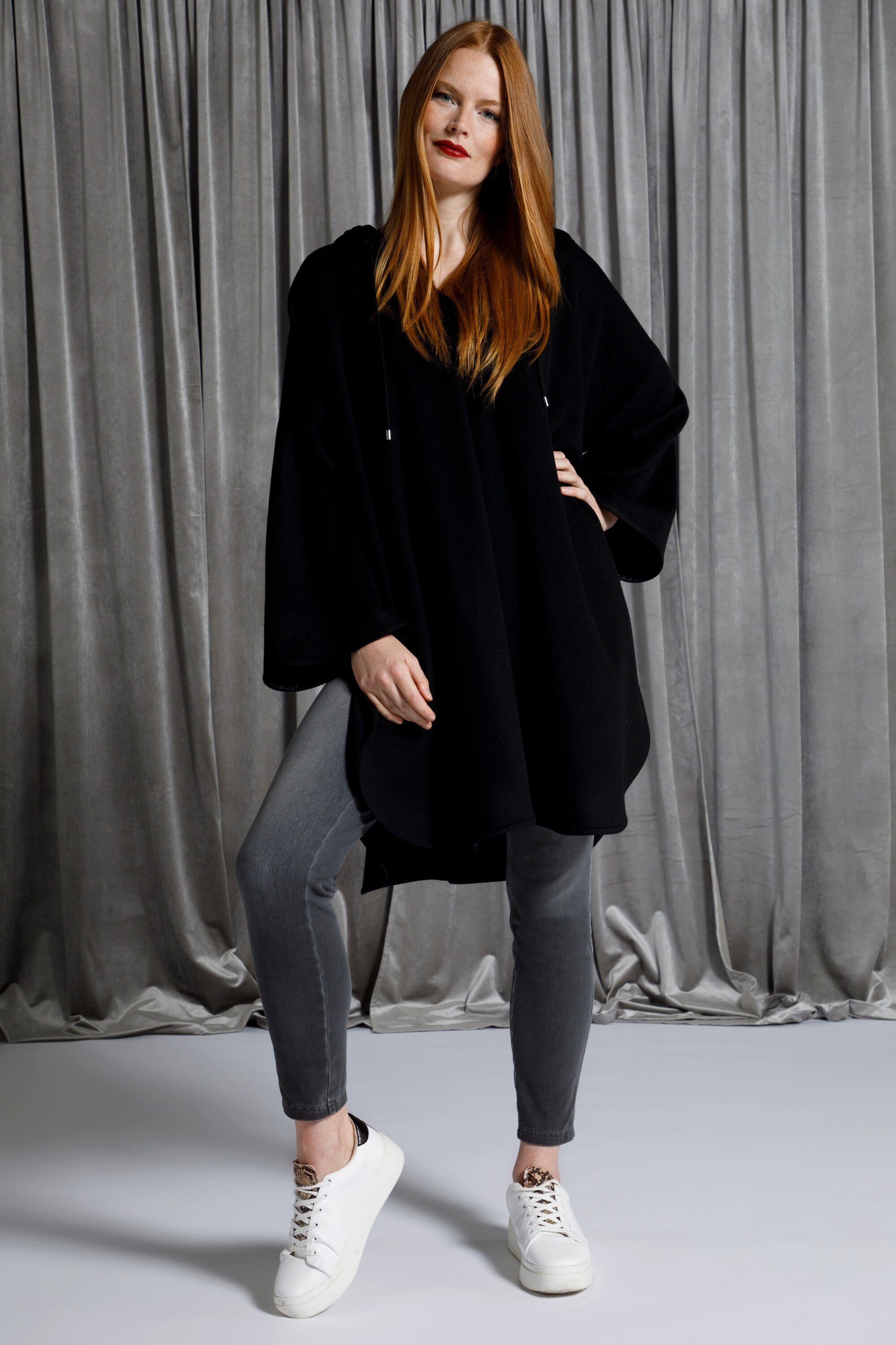 Kapuze Popken Ulla Cape Wolle Oversized Langarm Poncho