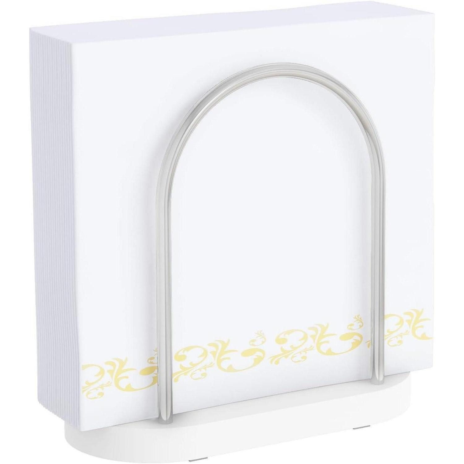 LuxusKollektion Serviettenhalter Serviettenhalter Weiß Metall Holzsockel 14cm, Tisch Küchenzubehör, Metall