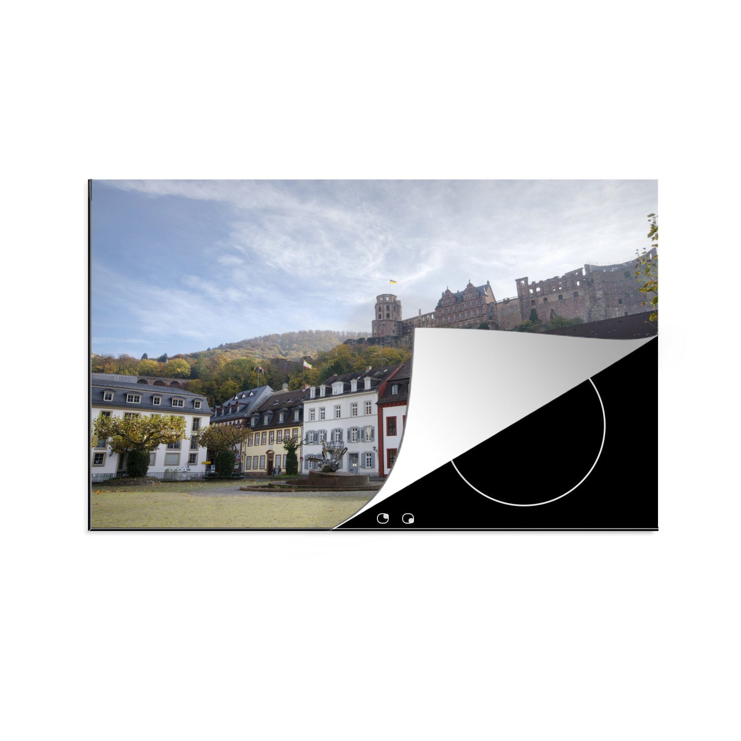 MuchoWow Herdblende-/Abdeckplatte Heidelberg - Schloss - Deutschland, Vinyl, (1 tlg), 81x52 cm, Induktionskochfeld Schutz für die küche, Ceranfeldabdeckung
