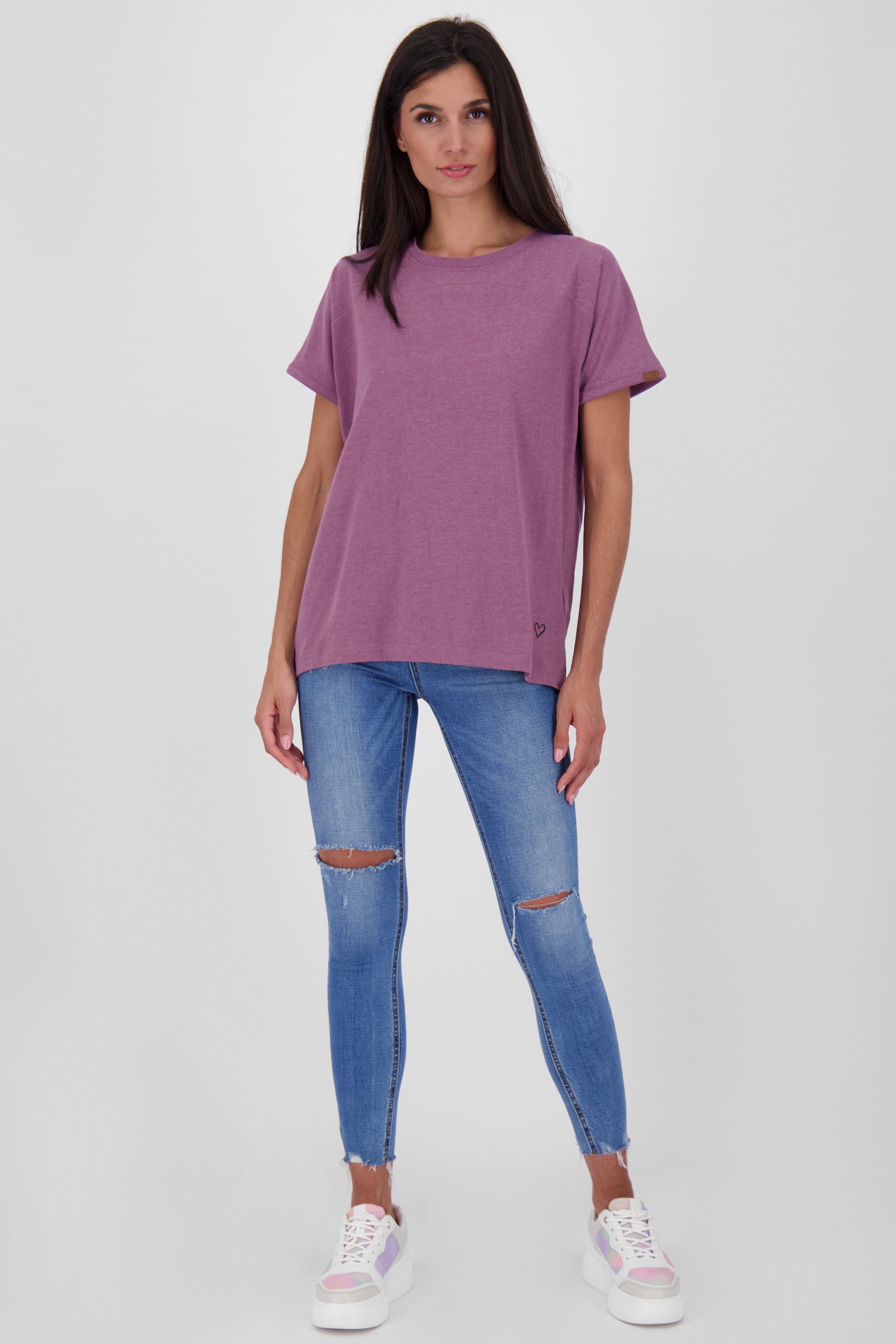 Alife & Kickin Rundhalsshirt mulberry A melange Shirt DiniAK Damen Shirt